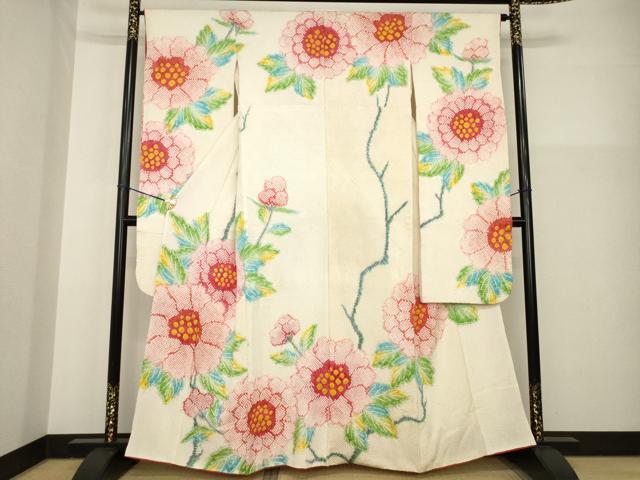 平和屋着物●豪華振袖　総絞り　草花文　正絹　逸品　AABG5213ck