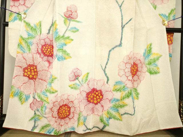 平和屋着物●豪華振袖　総絞り　草花文　正絹　逸品　AABG5213ck