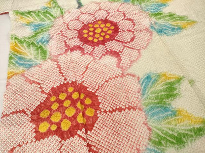 平和屋着物●豪華振袖　総絞り　草花文　正絹　逸品　AABG5213ck
