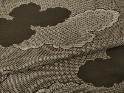 平和屋着物●本場大島紬　割込み絣　雲重ね文　正絹　逸品　AABG5218ck