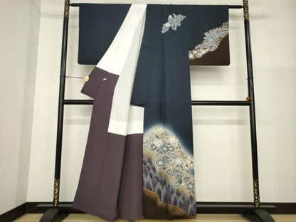 平和屋着物●林 潤一　訪問着　辻が花　暈し染め　正絹　逸品　AABG5219ck