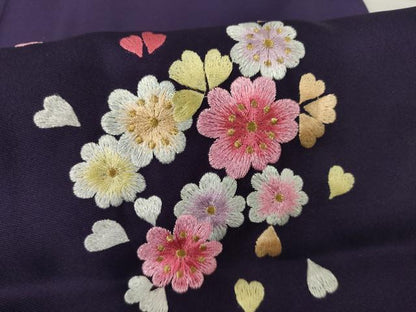 平和屋着物●女性　行灯袴　総刺繍　舞花文　暈し染め　金糸　洗える着物　未使用　AABG5223ck