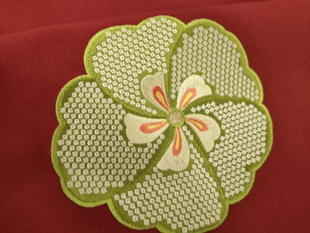 平和屋着物●女性　行灯袴　総刺繍　舞花文　金糸　洗える着物　AABG5224ck