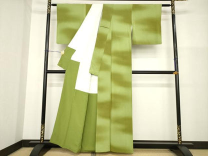 平和屋着物●銀座　志ま亀　小紋　霞文　暈し染め　たとう紙付き　正絹　逸品　AABG5226ck