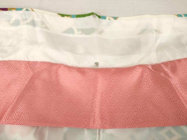 平和屋着物●小振袖　二尺袖　舞花文　金彩　洗える着物　AABG5228ck
