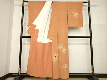 平和屋着物●銀座　志ま亀　訪問着　舞花文　たとう紙付き　正絹　逸品　AABG5231ck