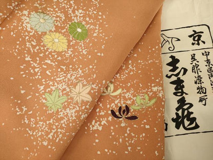 平和屋着物●銀座　志ま亀　訪問着　舞花文　たとう紙付き　正絹　逸品　AABG5231ck