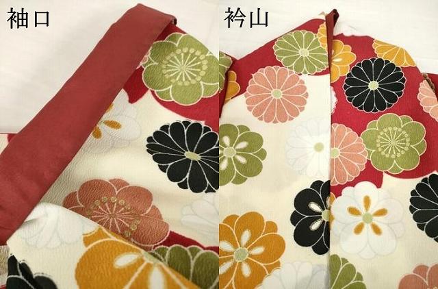 平和屋着物●小振袖　二尺袖　舞花尽くし　洗える着物　AABG5234ck