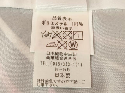 平和屋着物●小振袖　二尺袖　花鳥丸文　鶴　金彩　洗える着物　AABG5237ck