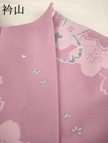 平和屋着物●小振袖　二尺袖　桜　洗える着物　AABG5241ck