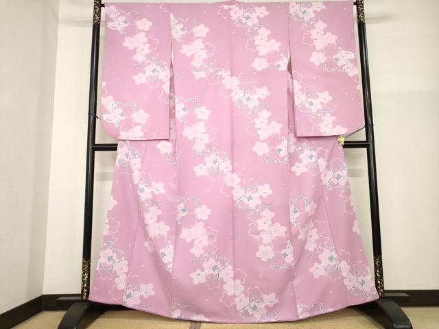 平和屋着物●小振袖　二尺袖　桜　洗える着物　AABG5241ck