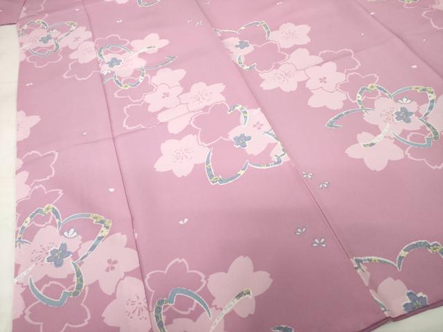 平和屋着物●小振袖　二尺袖　桜　洗える着物　AABG5241ck