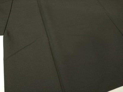 平和屋着物●美月　小振袖　二尺袖　草花文　黒地　洗える着物　AABG5244ck