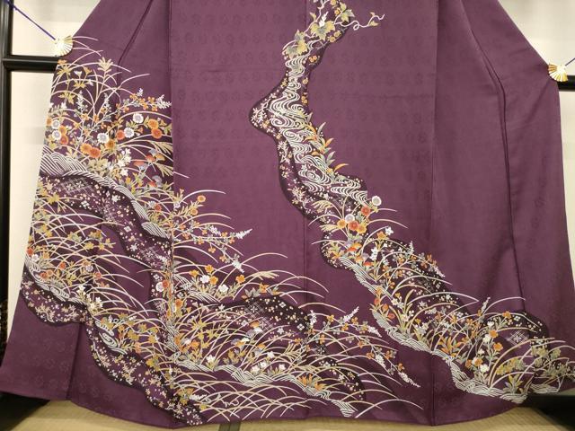 平和屋着物●訪問着　流水花文　正絹　逸品　AABG5247ck