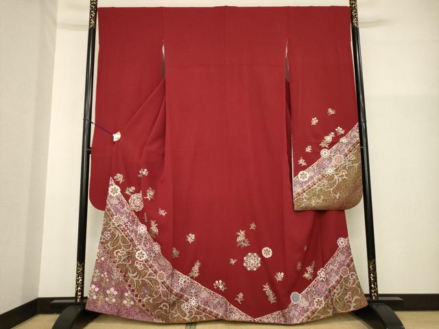 平和屋着物●豪華振袖　飾花文　金彩　正絹　逸品　AABG5249ck
