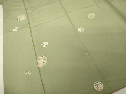 平和屋着物●上質な小紋　型染め　丸文　正絹　逸品　AABG5252ck
