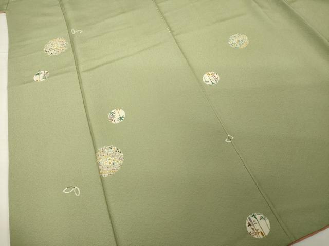 平和屋着物●上質な小紋　型染め　丸文　正絹　逸品　AABG5252ck