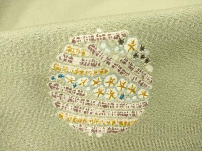平和屋着物●上質な小紋　型染め　丸文　正絹　逸品　AABG5252ck