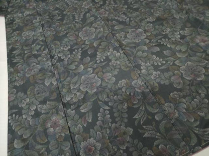 平和屋着物●本場大島紬　辻が花　カタス9マルキ　草花文　正絹　逸品　AABG5256ck