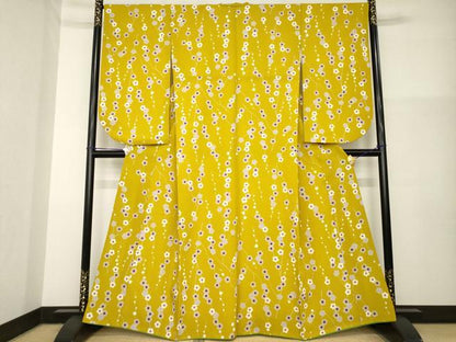平和屋着物●小振袖　二尺袖　枝梅文　洗える着物　AABG5260ck