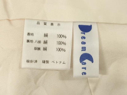 平和屋着物●上質な小紋　友禅　舞花文　正絹　逸品　AABG5265ck