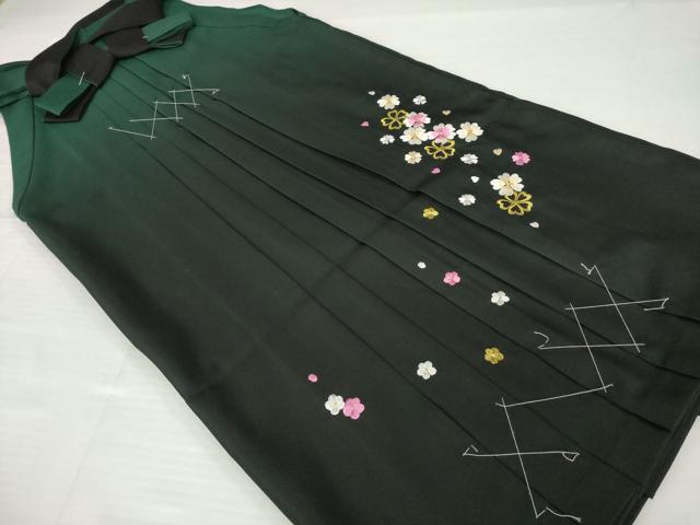 平和屋着物●女性　行灯袴　刺繍　桜　洗える着物　未使用　AABG5266ck