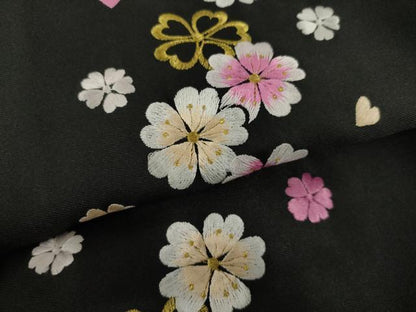 平和屋着物●女性　行灯袴　刺繍　桜　洗える着物　未使用　AABG5266ck