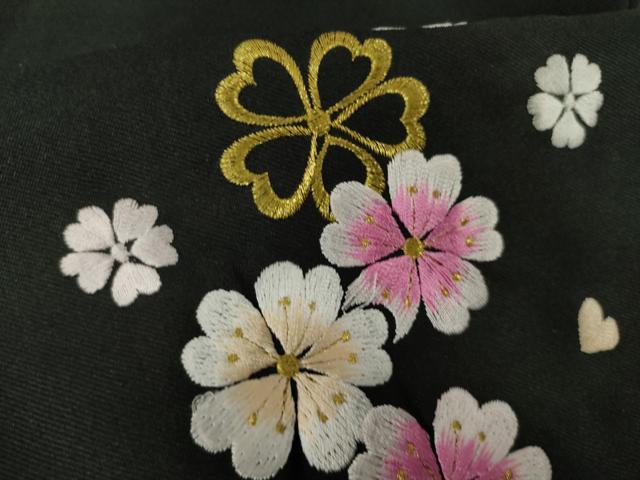 平和屋着物●女性　行灯袴　刺繍　桜　洗える着物　未使用　AABG5266ck
