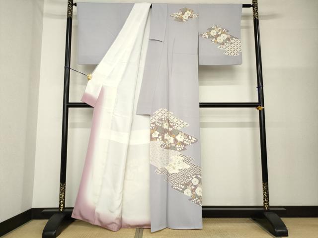 平和屋着物●訪問着　辻が花　松皮菱花文　正絹　逸品　AABG5267ck