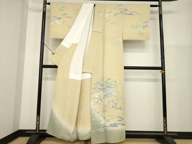 平和屋着物●名門・上野家　上野街子　清染居　訪問着　風景文　暈し染め　正絹　逸品　AABG5268ck