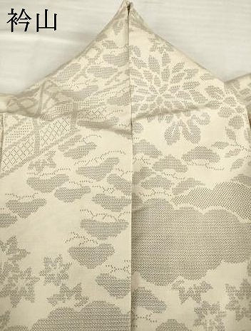 平和屋着物●やまだ織　本塩沢　200亀甲　花籬文　証紙付き　正絹　逸品　AABG5269ck