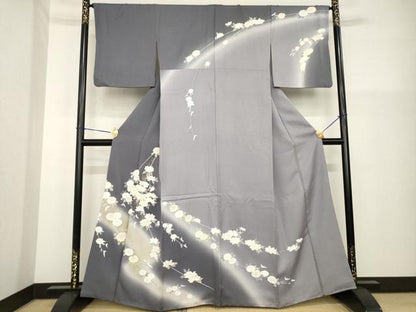 平和屋着物●訪問着　友禅　駒刺繍　枝花文　暈し染め　金彩　正絹　逸品　AABG5272ck