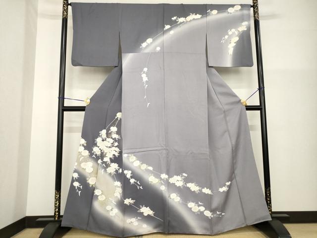 平和屋着物●訪問着　友禅　駒刺繍　枝花文　暈し染め　金彩　正絹　逸品　AABG5272ck