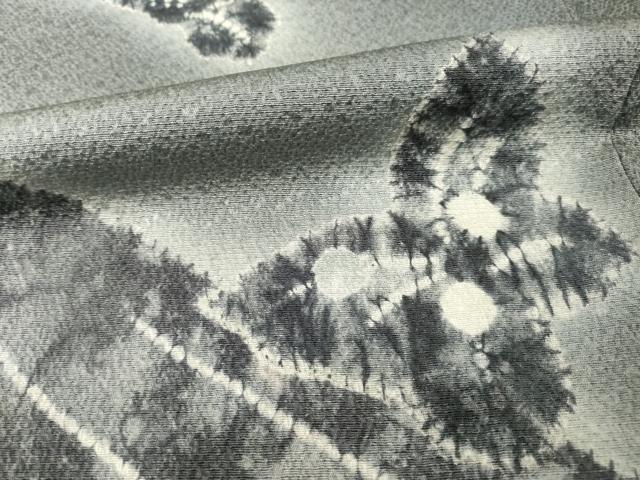 平和屋着物●絞り染色作家　藤井浩　訪問着　絞り　流水舞蝶文　正絹　逸品　AABG5276ck