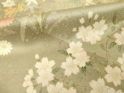 平和屋着物●訪問着　草花文　暈し染め　金彩　正絹　逸品　AABG5278ck