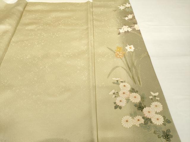 平和屋着物●訪問着　草花文　暈し染め　金彩　正絹　逸品　AABG5278ck