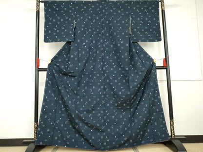 平和屋着物●上質な紬　琉球絣文様　正絹　逸品　未使用　AABG5283cs
