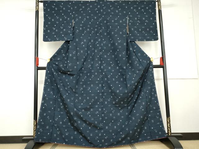 平和屋着物●上質な紬　琉球絣文様　正絹　逸品　未使用　AABG5283cs