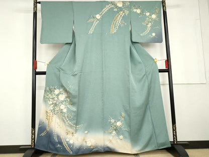 平和屋着物●訪問着　辻が花　暈し染め　金彩　正絹　逸品　AABG5291cs