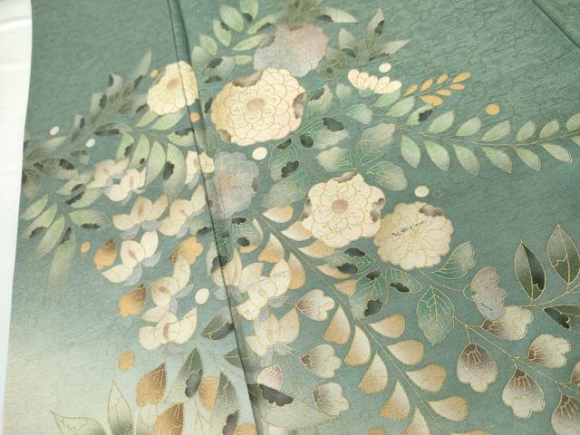 平和屋着物●訪問着　辻が花　暈し染め　金彩　正絹　逸品　AABG5291cs