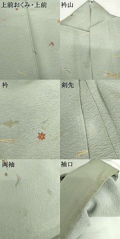 平和屋着物●上質な小紋　総刺繍　吹き寄せ花文　敷松葉　金糸　高島屋扱い　背抜き仕立て　正絹　逸品　AABG5292cs