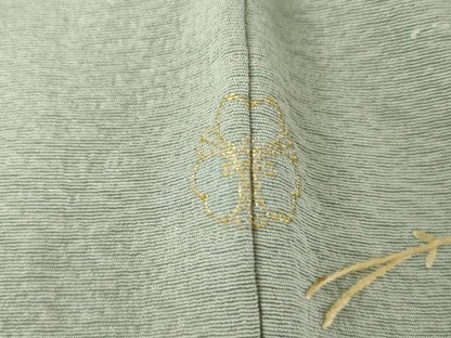 平和屋着物●上質な小紋　総刺繍　吹き寄せ花文　敷松葉　金糸　高島屋扱い　背抜き仕立て　正絹　逸品　AABG5292cs