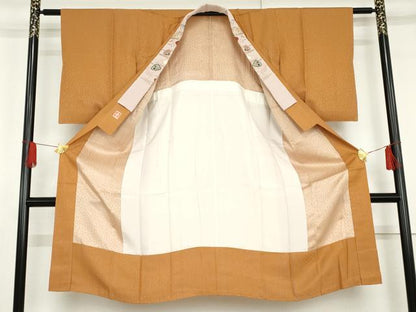平和屋着物●ファッションデザイナー 花井幸子　長襦袢　無双仕立て　縞　半衿刺繍　正絹　逸品　AABG5293cs