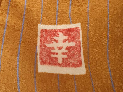 平和屋着物●ファッションデザイナー 花井幸子　長襦袢　無双仕立て　縞　半衿刺繍　正絹　逸品　AABG5293cs