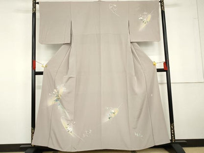 平和屋着物●訪問着　友禅　作家物　枝花文　金彩　正絹　逸品　AABG5296cs