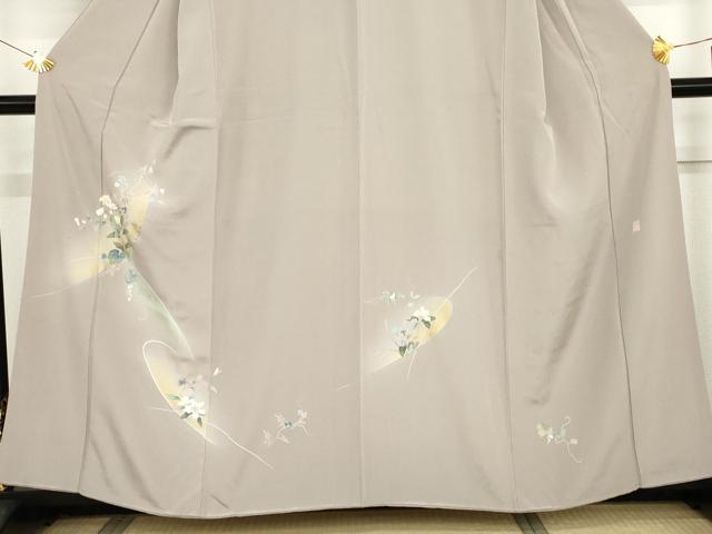 平和屋着物●訪問着　友禅　作家物　枝花文　金彩　正絹　逸品　AABG5296cs