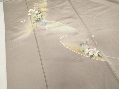 平和屋着物●訪問着　友禅　作家物　枝花文　金彩　正絹　逸品　AABG5296cs