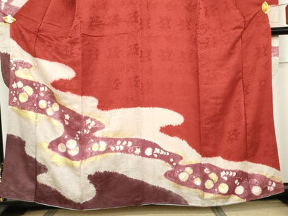 平和屋着物●豪華振袖　絞り　流水花文　金彩　正絹　逸品　AABG5297cs