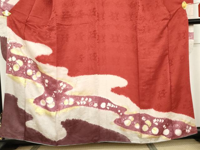 平和屋着物●豪華振袖　絞り　流水花文　金彩　正絹　逸品　AABG5297cs