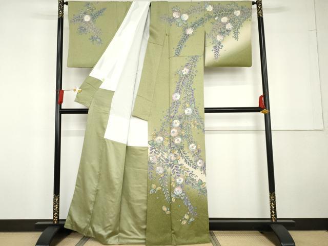 平和屋着物●訪問着　辻が花　暈し染め　金彩　正絹　逸品　AABG5300cs